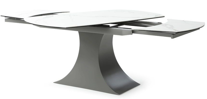 9035 - Marble Dining Table - White / Dark Gray