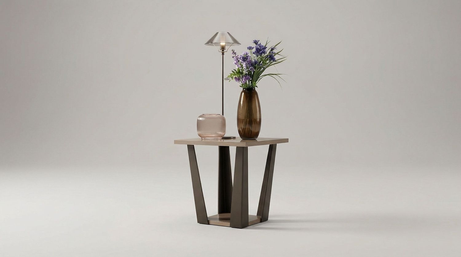 ArredoAmbra - 20"H Lamp Table - Dark Brown - Dark Brown / 20"W x 20"D x 20"H