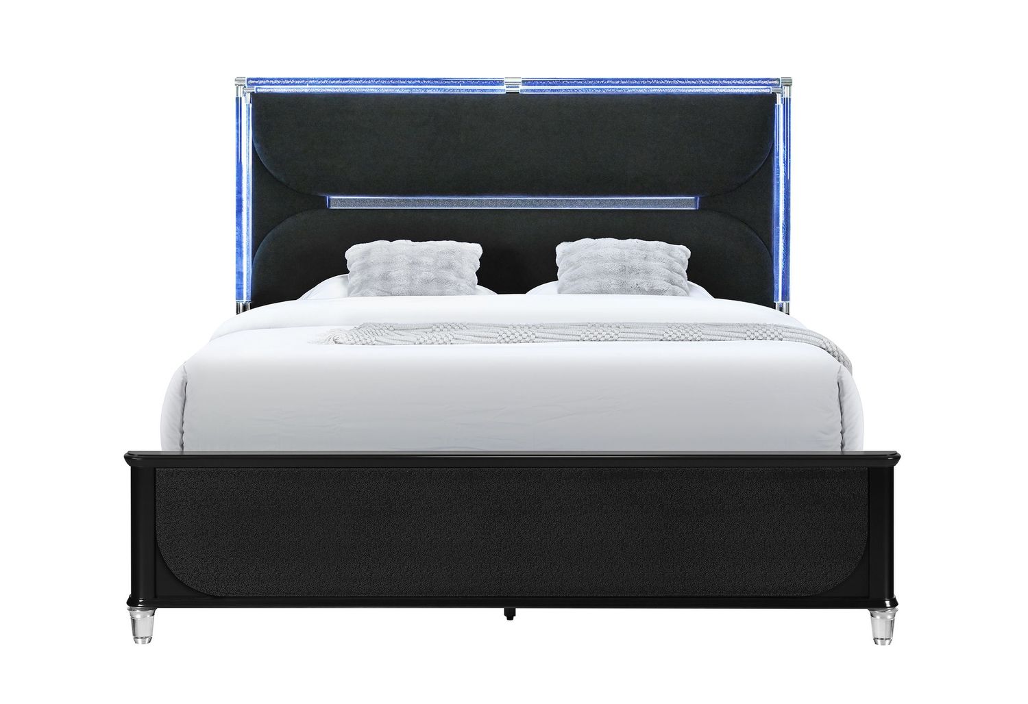 Lando - Queen Bed With Continuous LED - Black