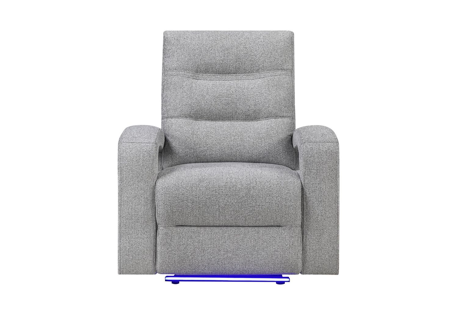 U6611 - Power Recliner With LED - Dark Gray