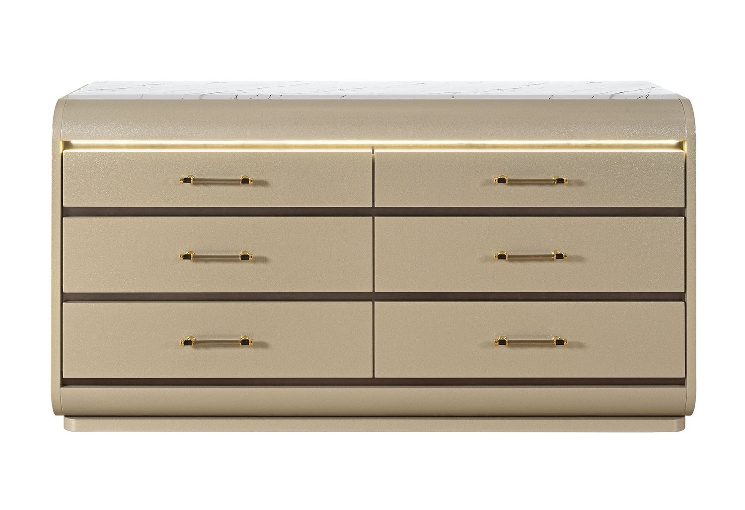 Genesis - Dresser With LED - Gold