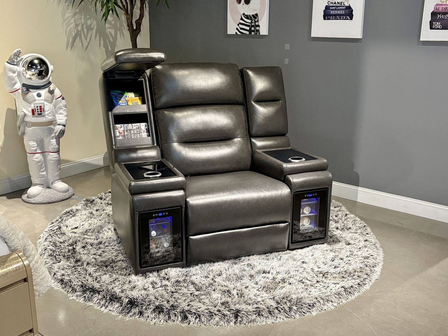 MVP - Power Recliner With Power Headrest - Blanche Black