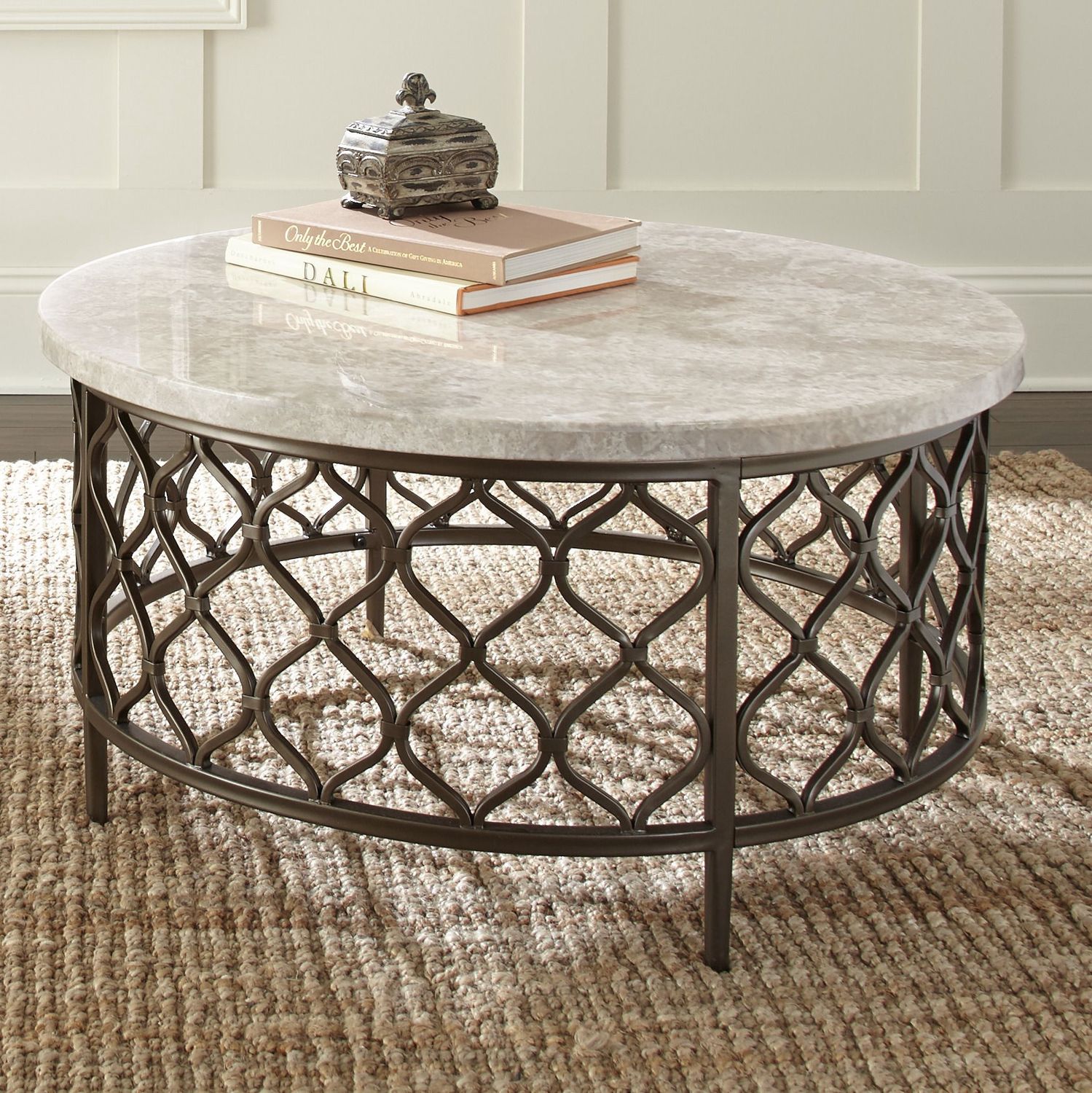 Roland - Marble Top Cocktail Table - White / Black