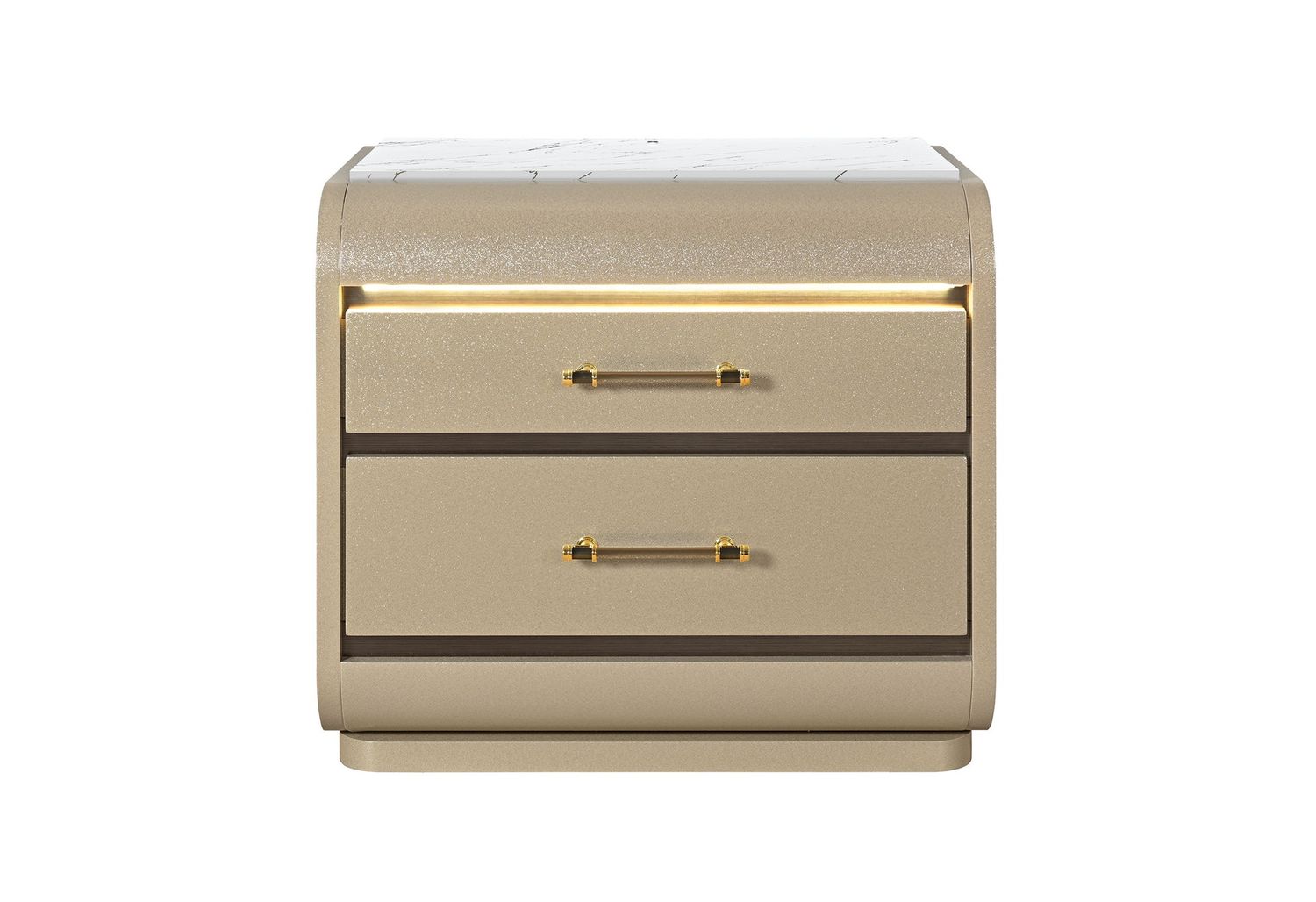 Genesis - Nightstand With LED - Gold