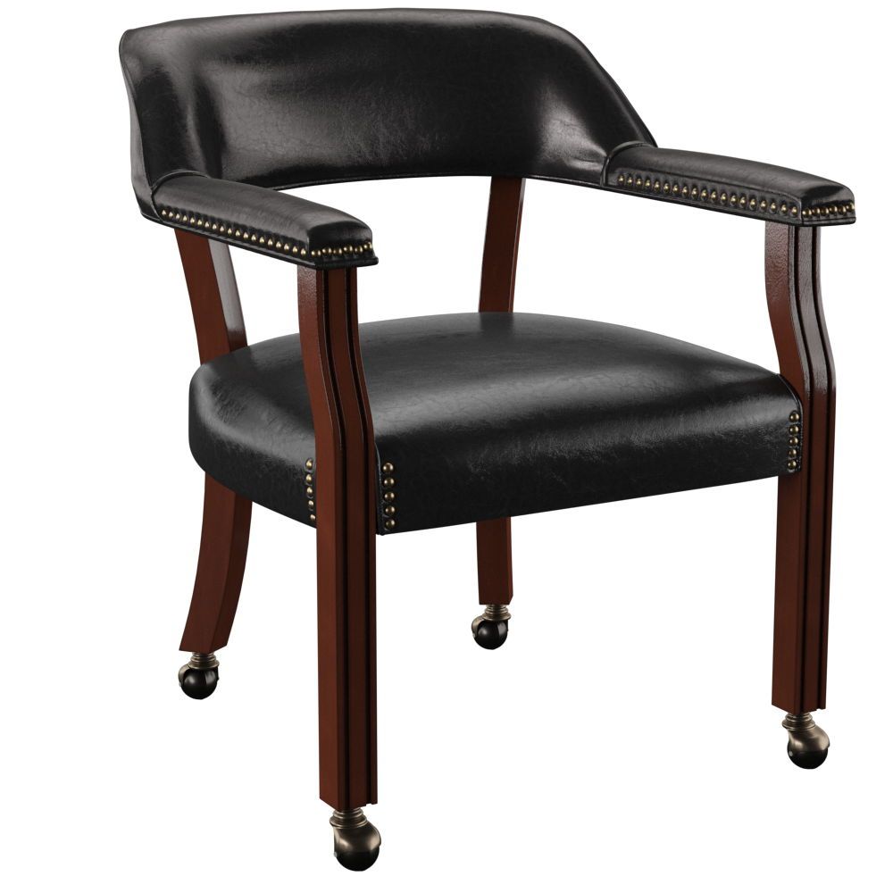 Tournament - Arm Chair With Casters, Color: Black