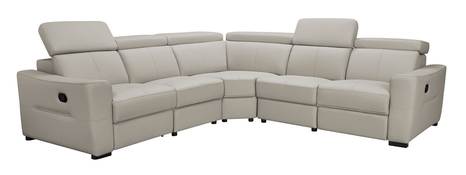 6021 - Sectional With Manual Recliners, Color: Gray