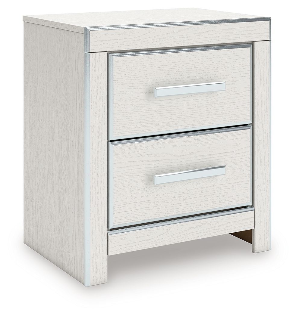 Zuraleus - Two Drawer Night Stand, Color: White