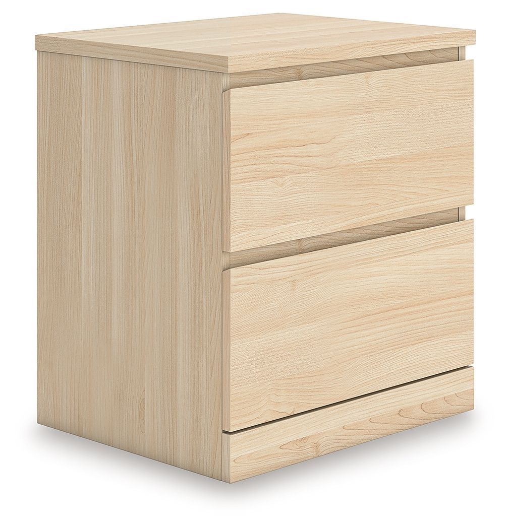 Onita - Two Drawer Night Stand, Color: Light Brown
