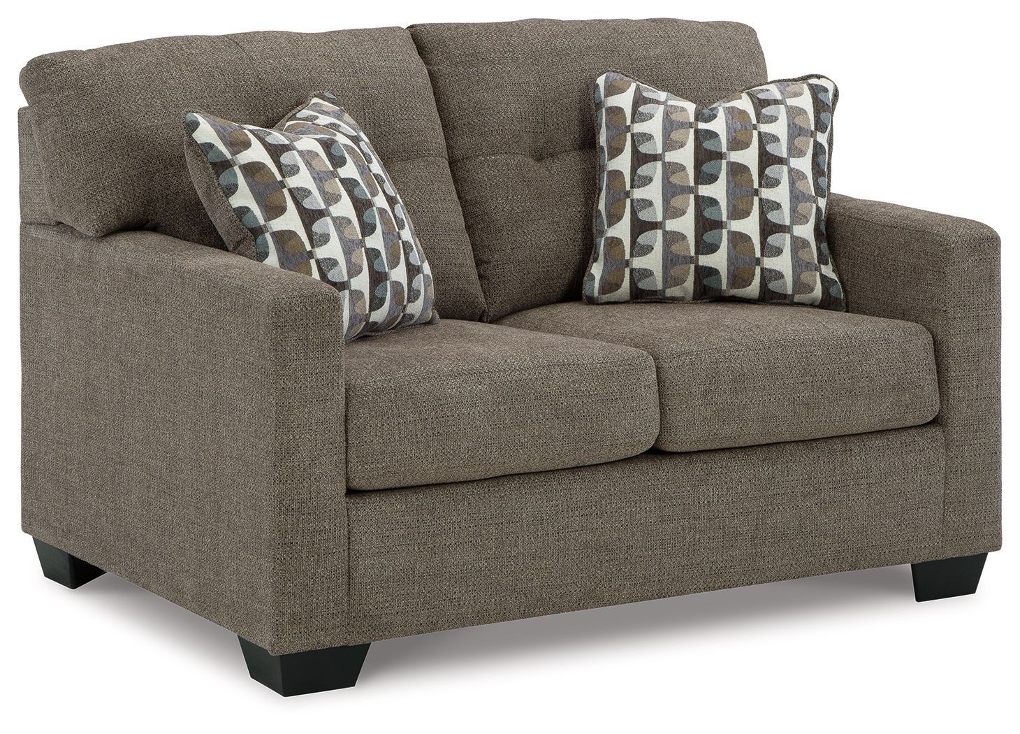 Mahoney - Loveseat, Color: Dark Brown
