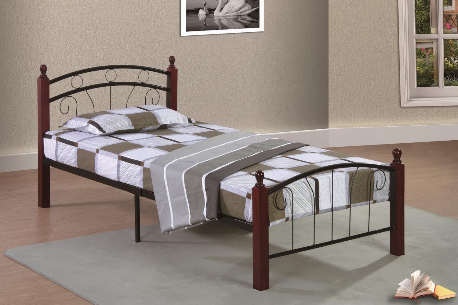 B642 - Post Metal Bed, Size: Full