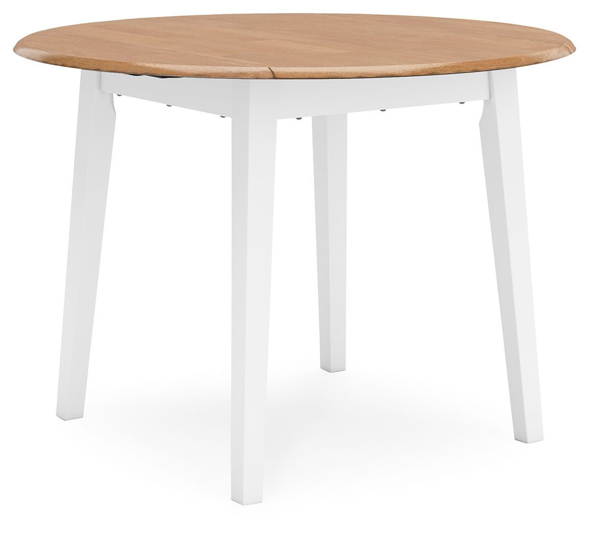 Gesthaven - Round Dining Room Drop Leaf Table, Color: White