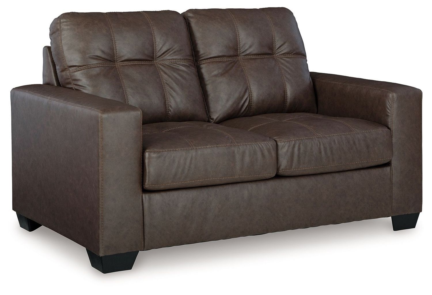 Barlin Mills - Loveseat, Color: Dark Brown