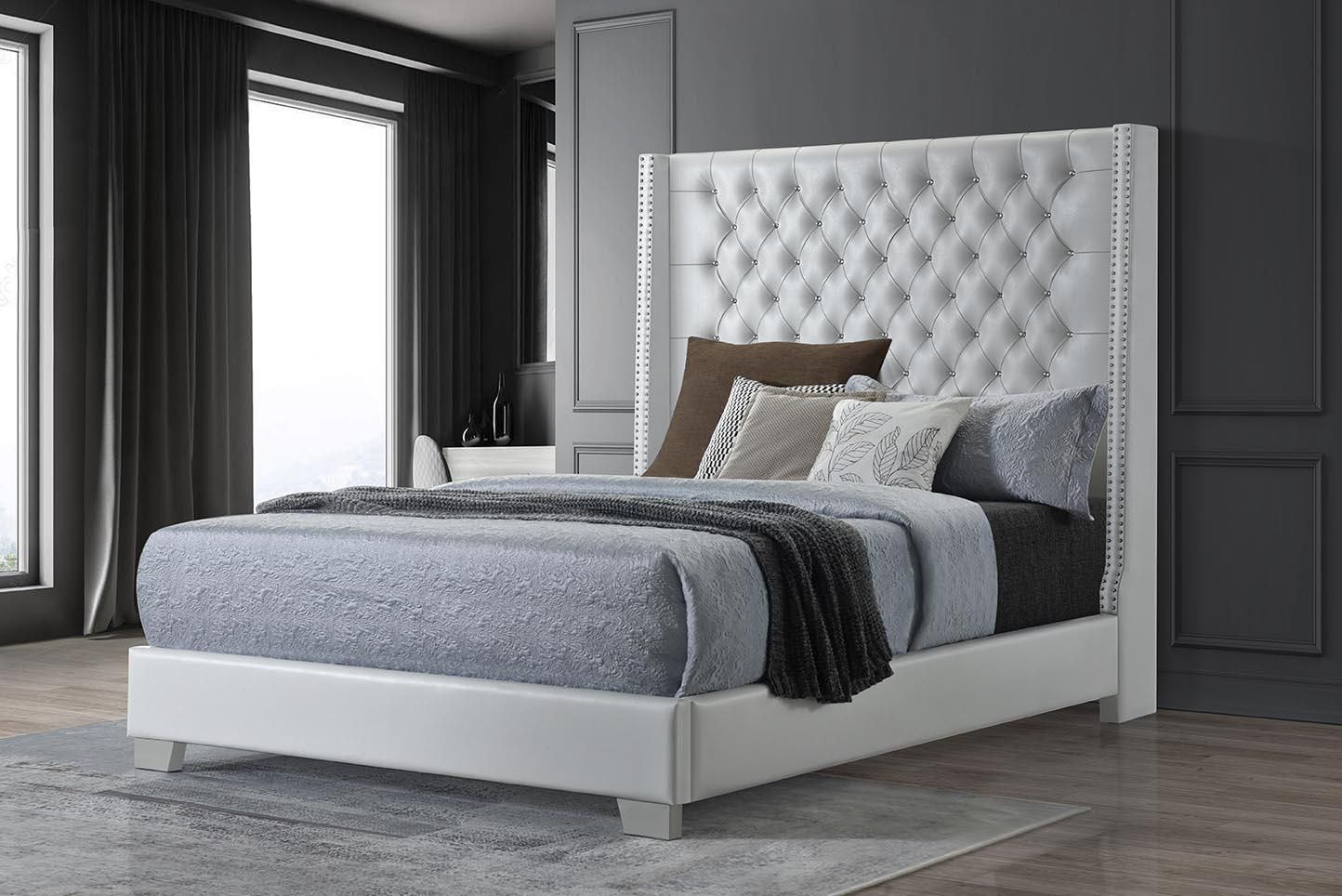 B576 - Faux Leather Bed, Size: King