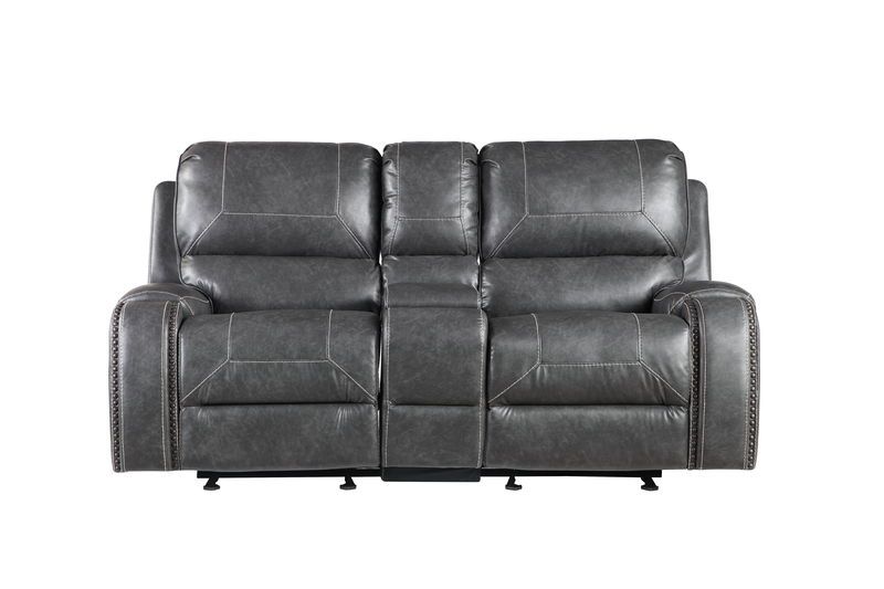 Keily - Manual Motion Glider Loveseat, Color: Dark Gray