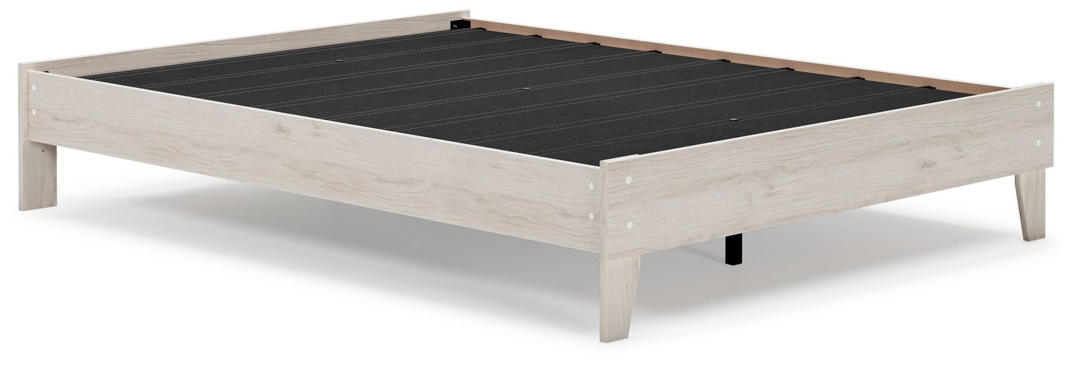 Socalle - Platform Bed, Color: Beige, Size: Queen