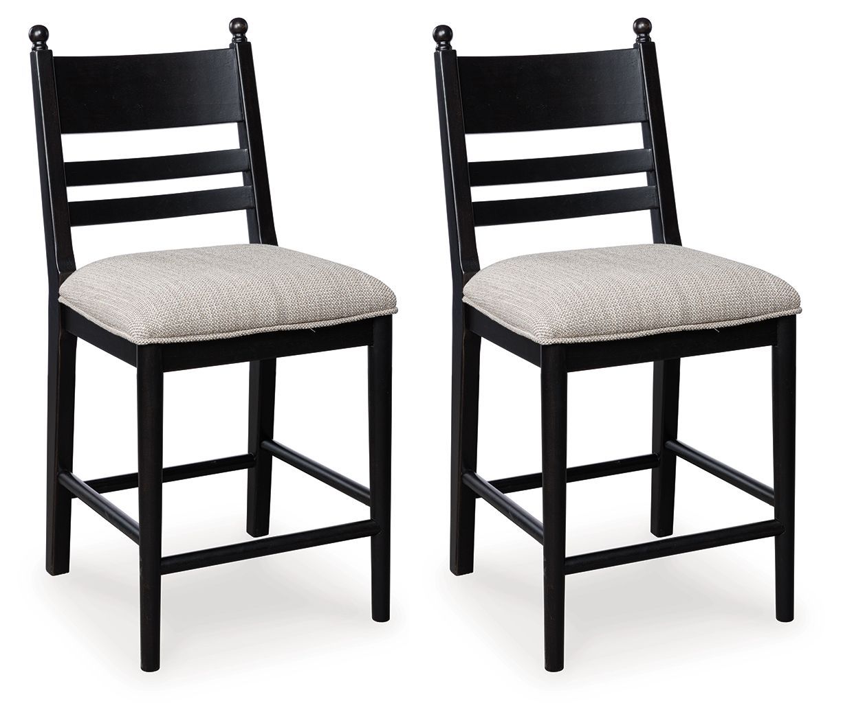 Greddinton - Upholstered Barstool (Set of 2), Color: Black