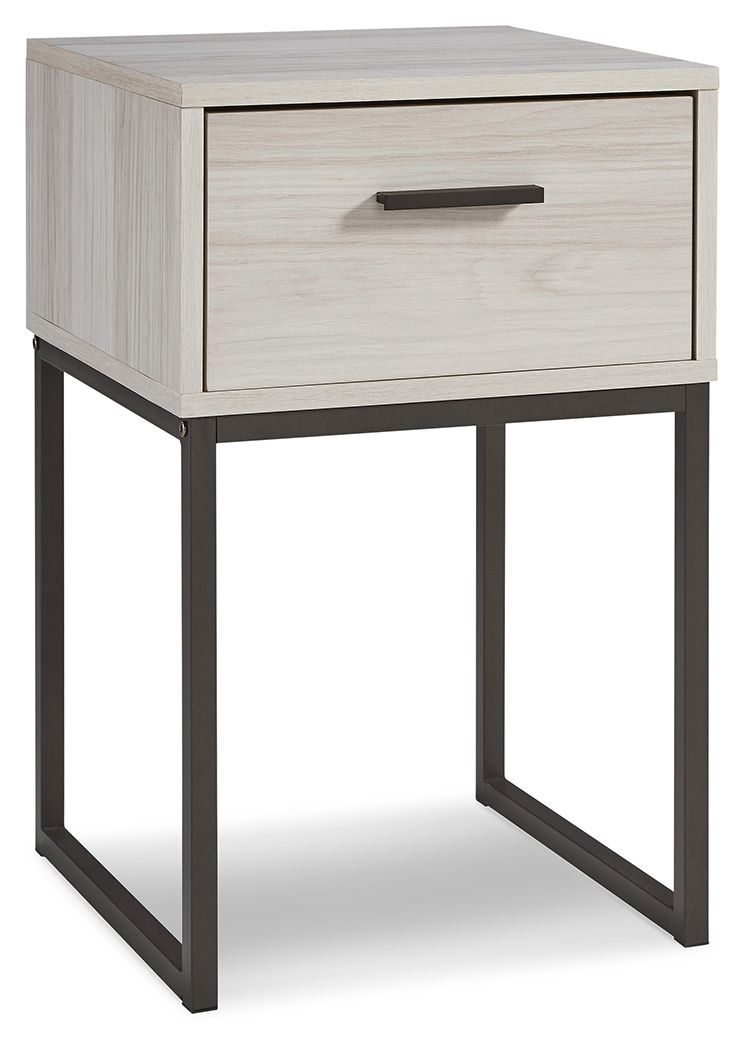Socalle - One Drawer Night Stand, Color: Beige