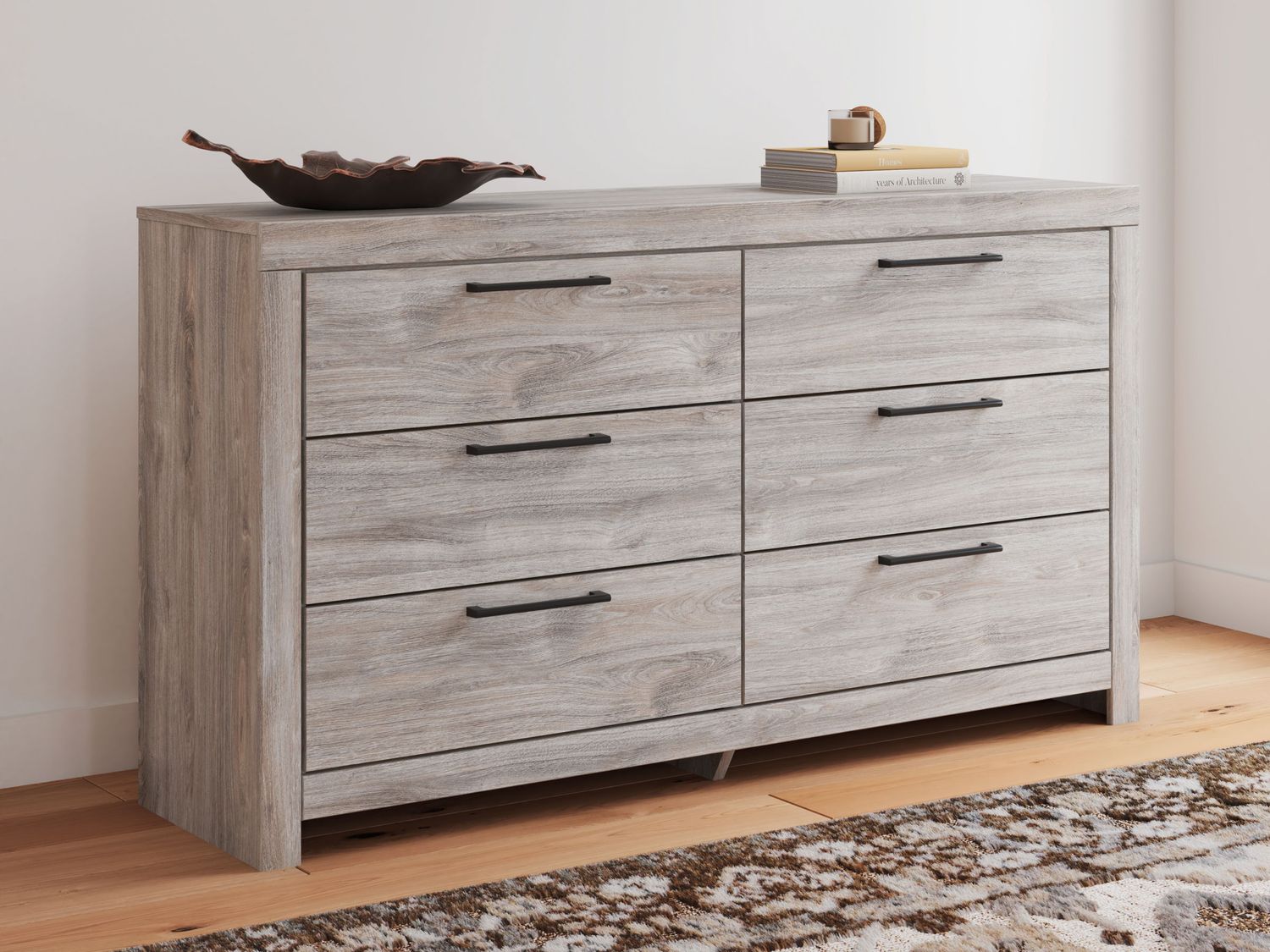 Broachmyn - Six Drawer Dresser, Color: Gray