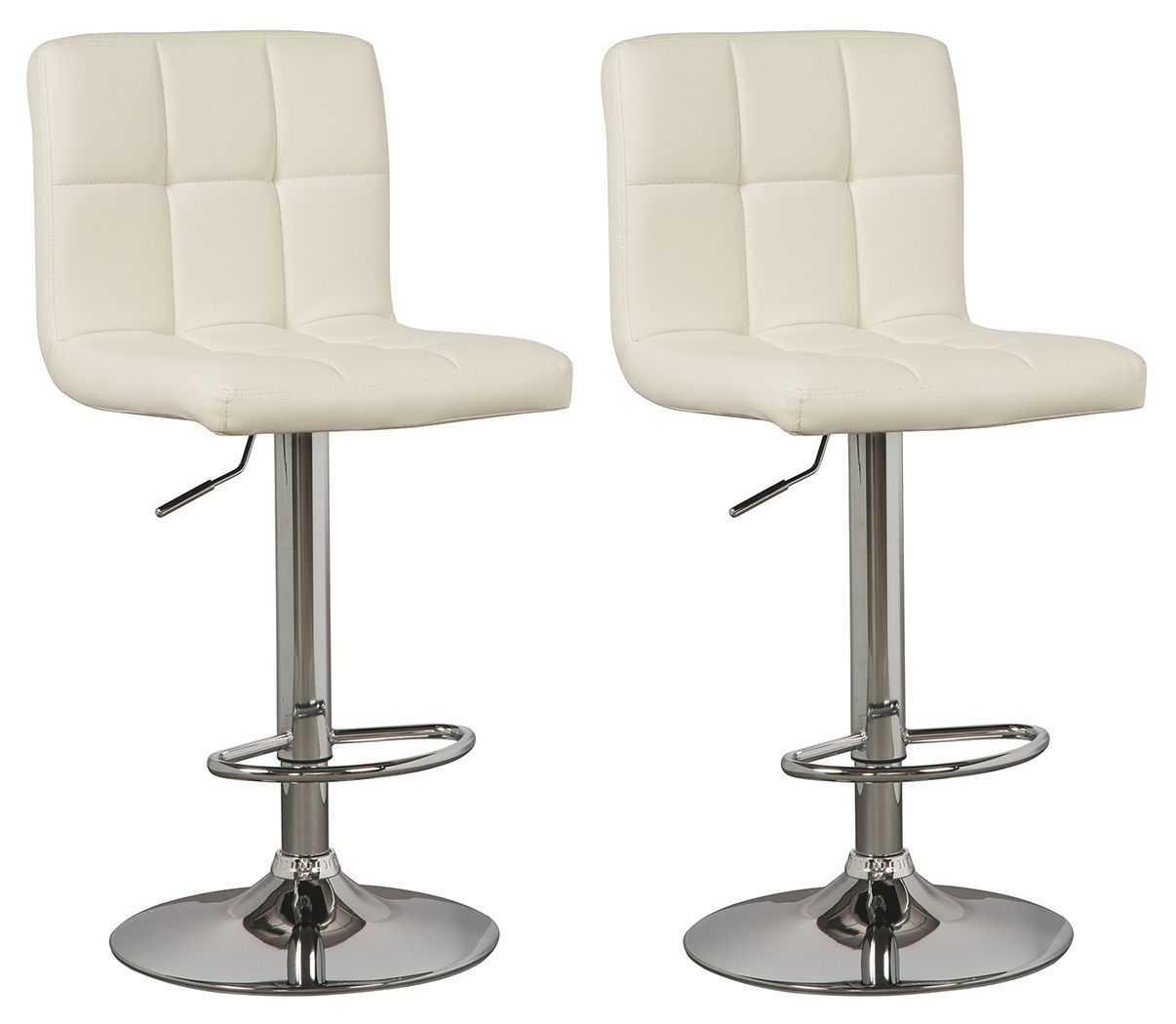Bellatier - Adjustable Height Barstool (Set of 2), Color: Beige