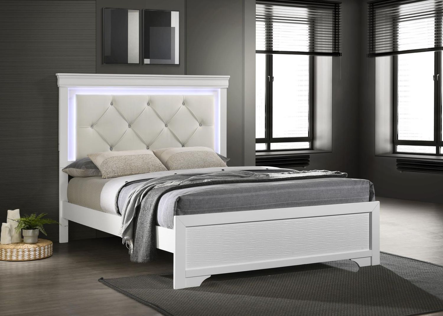B396 - LED Bed Frame, Size: Twin