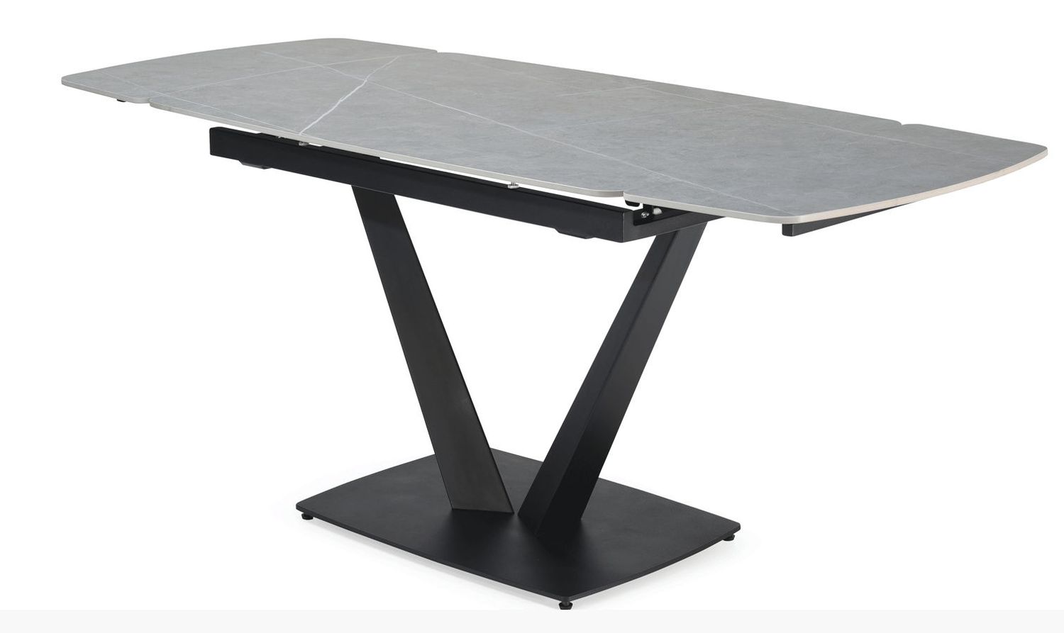 109 - Ceramic Dining Table With Extension, Color: Gray