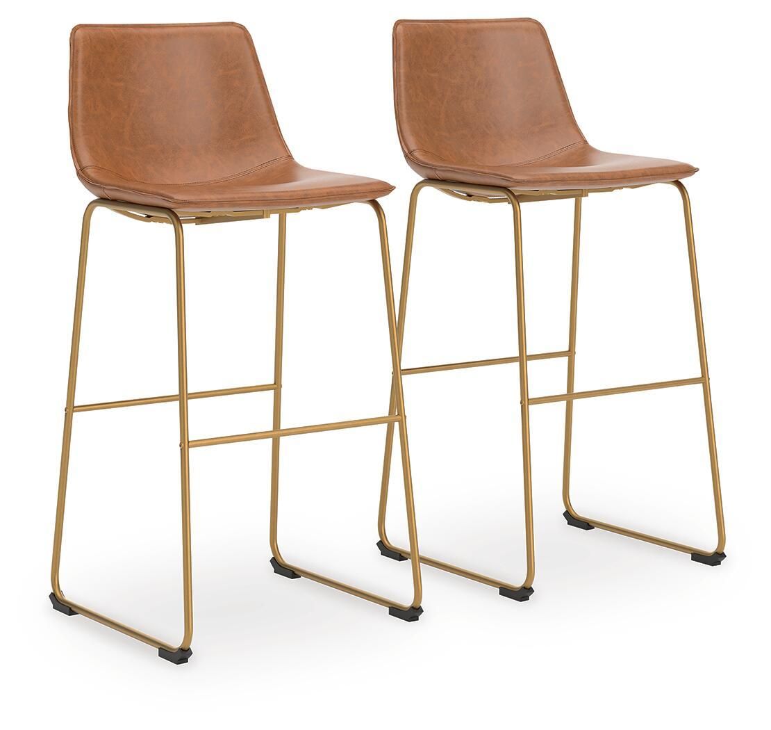 Ciabori - Tall Upholstered Barstool (Set of 2), Color: Light Brown