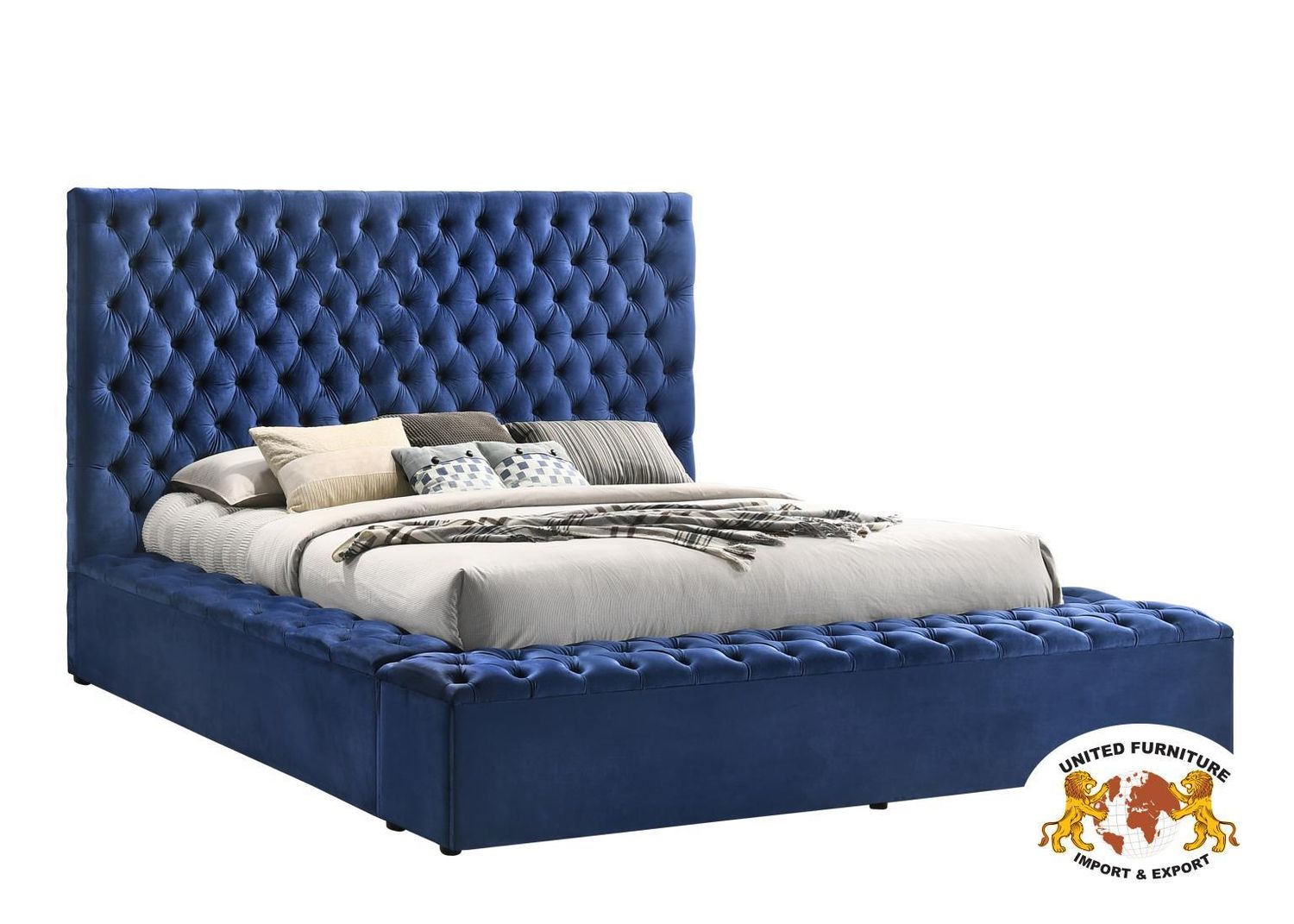 B564 - Velvet Bed, Size: King