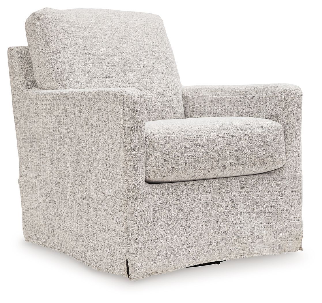 Nenana Next-Gen Nuvella - Swivel Glider Accent Chair, Color: Pearl Silver