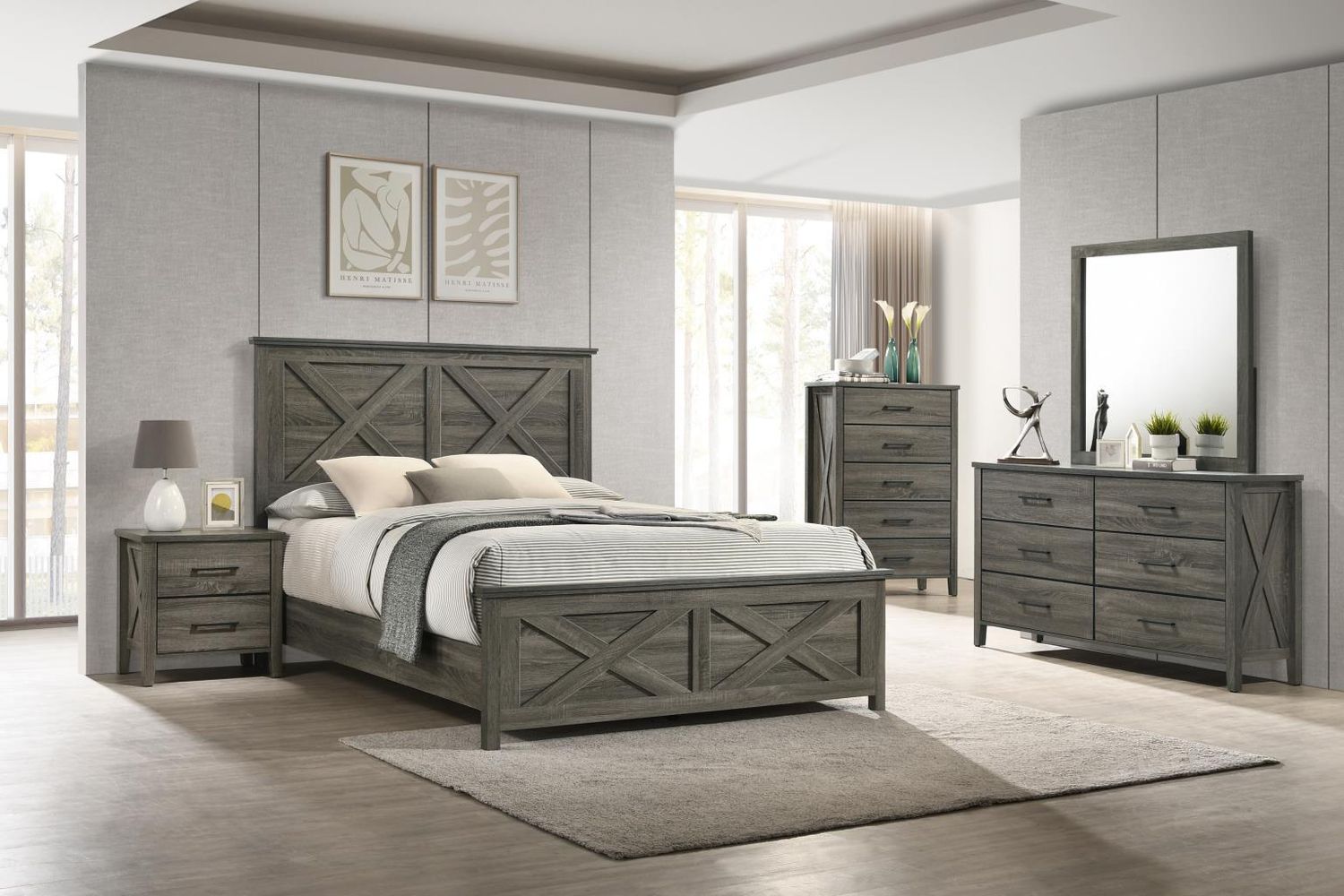 B522 - Bedroom Set, Sets: 3 Pc. Bed, Dresser, Mirror, Size: King