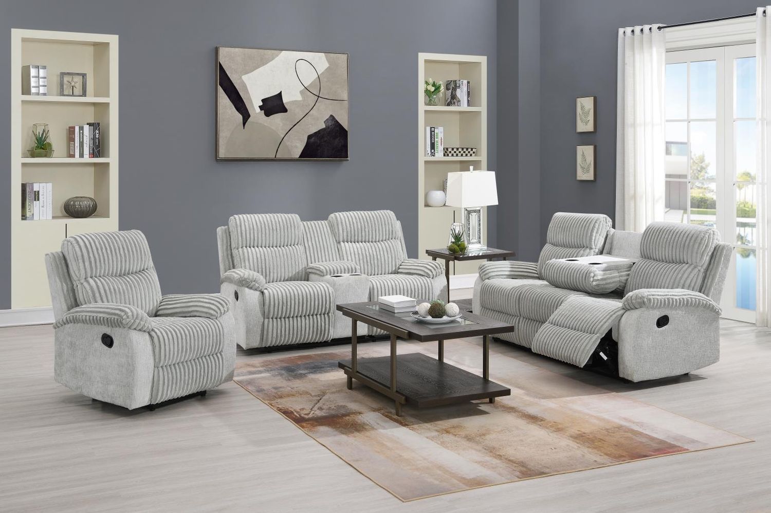 U182 - Living Room Set, Sets: 3 Pc. Reclining Sofa, Loveseat, Recliner