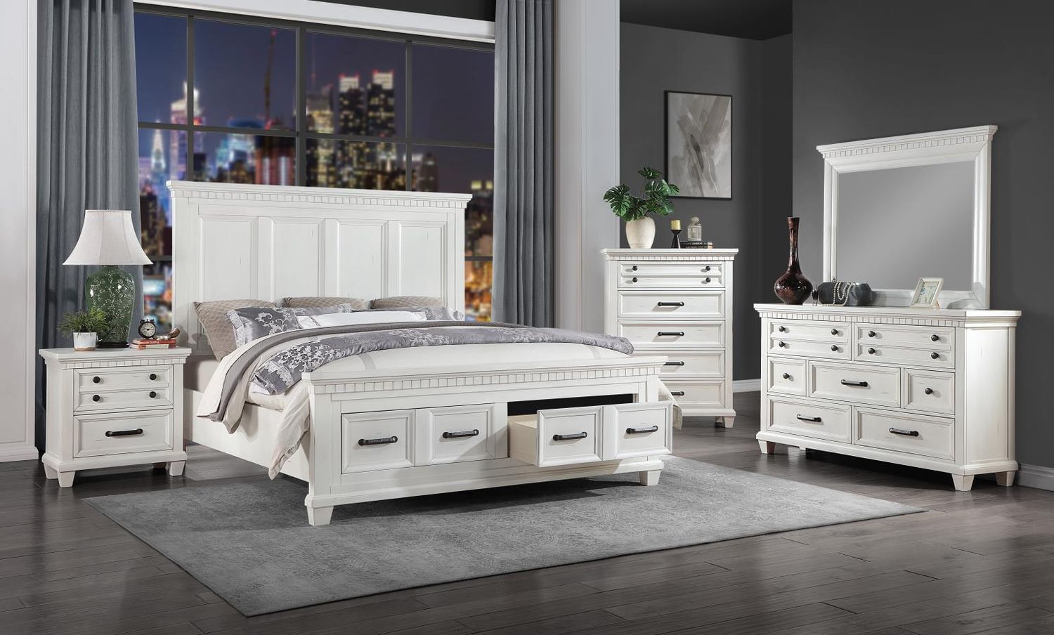 B078 - Bedroom Set, Sets: 3 Pc. Bed, Dresser, Mirror, Size: Queen