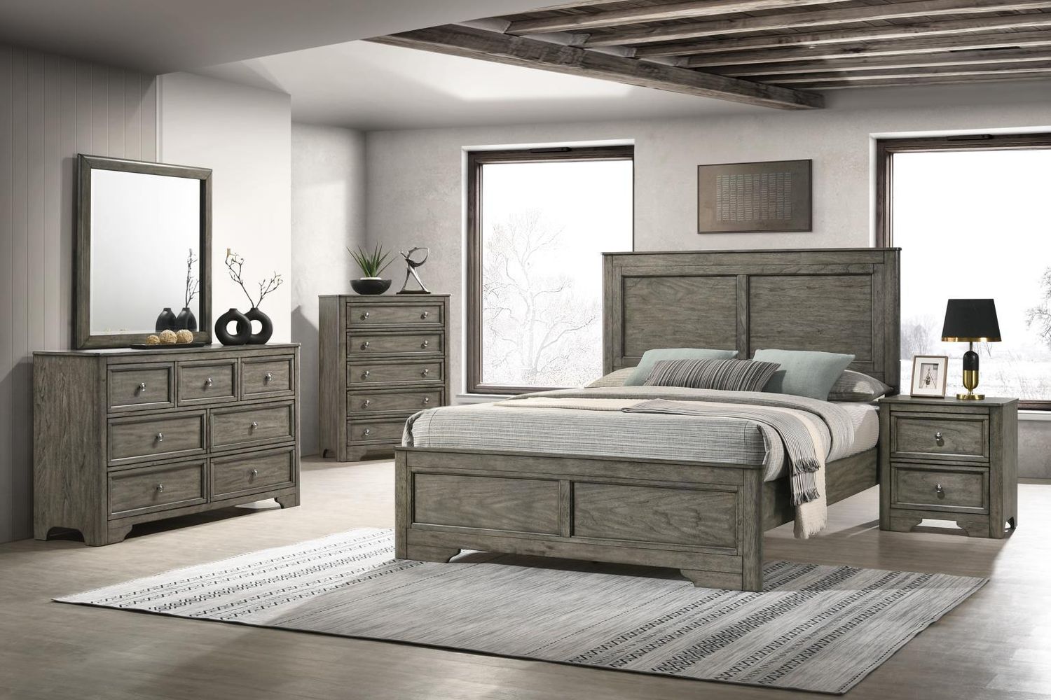 B316 - Bedroom Set, Sets: 3 Pc. Bed, Dresser, Mirror, Size: King