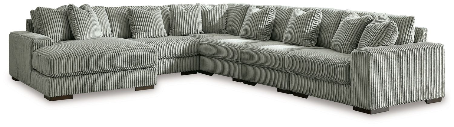 Lindyn - Sectional, Color: Gray, Configuration: 6 Pc. Left Arm Facing Corner Chaise Sectional