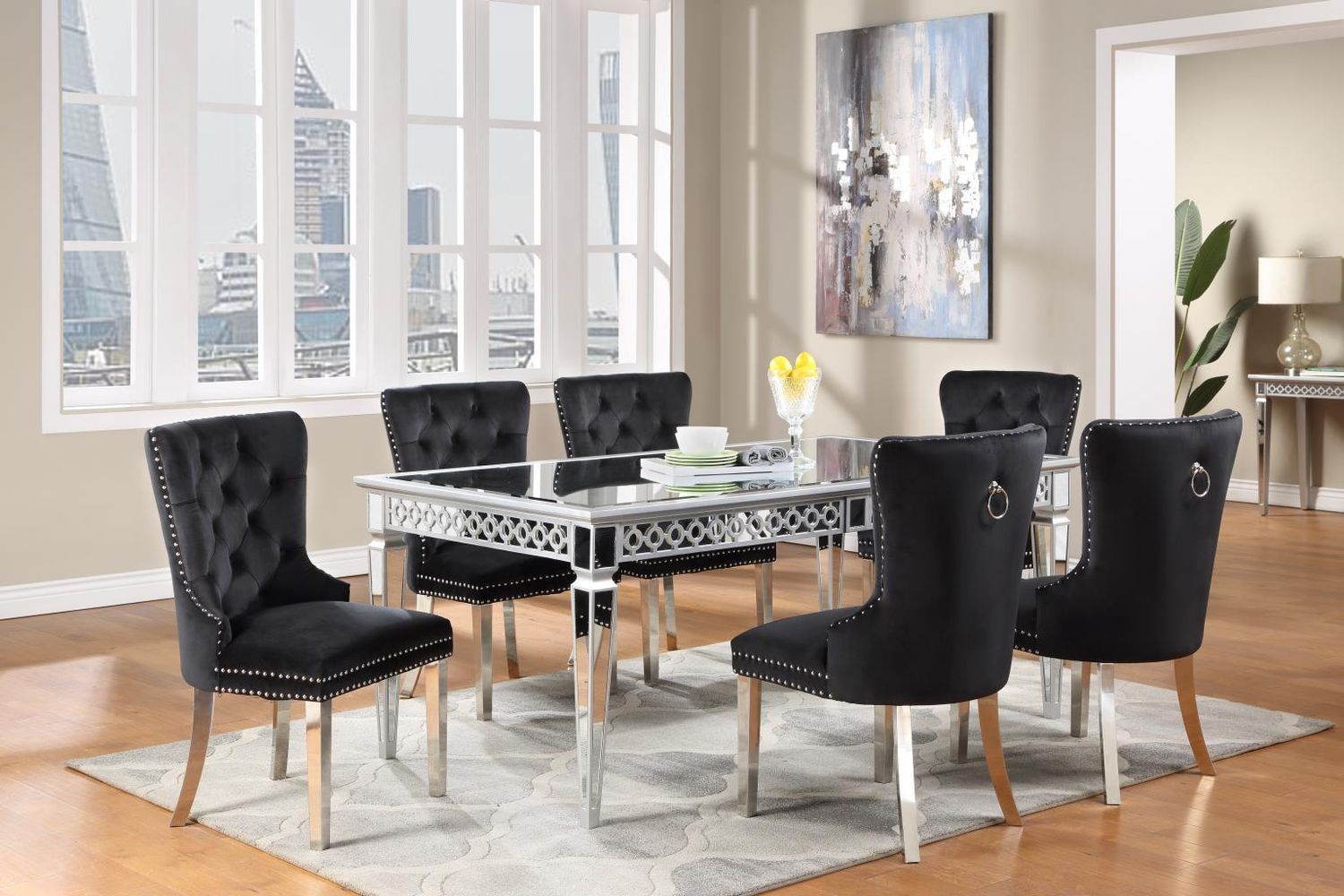 D082 - Dining Room Set, Color: Black