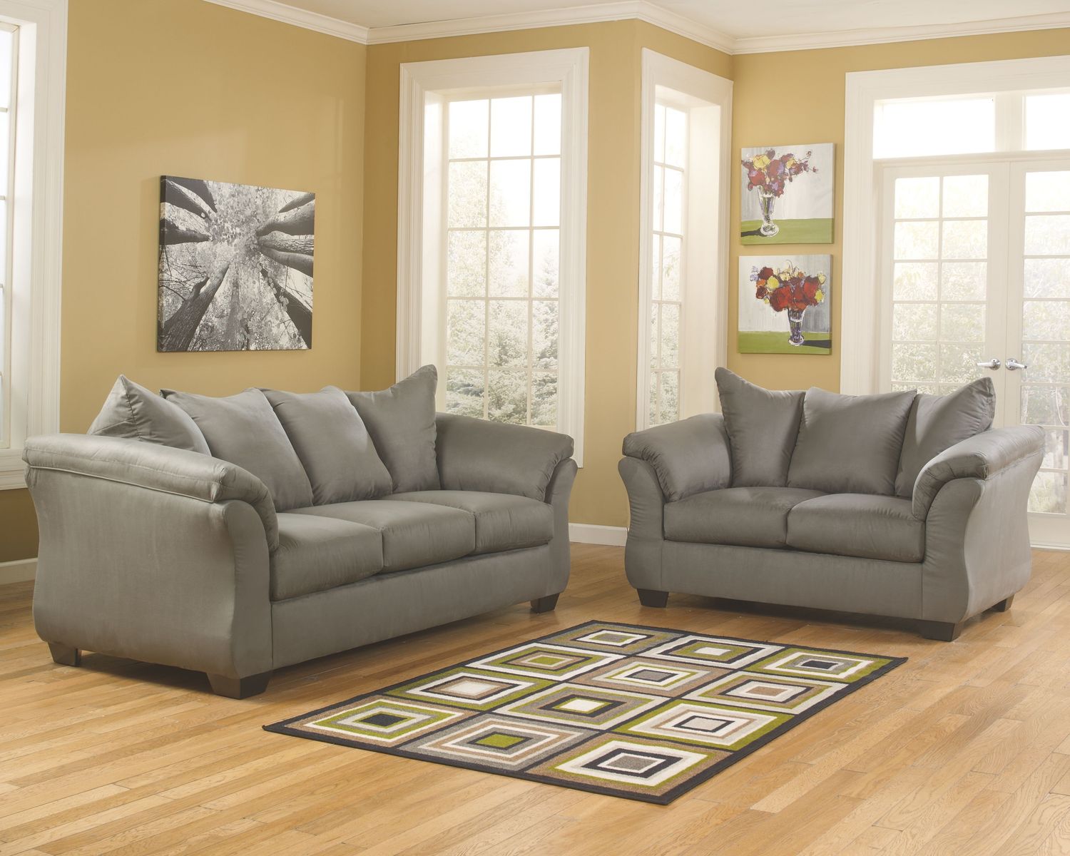 Darcy - Living Room Set, Color: Dark Gray, Sets: 2 Pc. Sofa, Loveseat