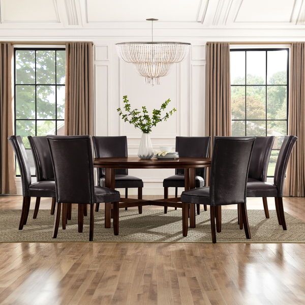Hartford - Dining Set, Color: Dark Brown, Sets: 9 Pc. Table, 8 Chairs