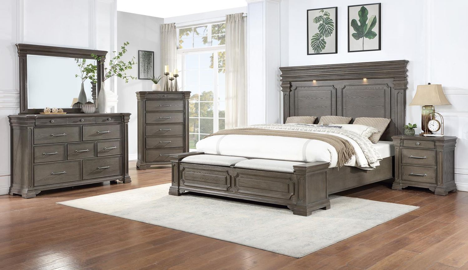 B067 - Bedroom Set, Sets: 3 Pc. Bed, Dresser, Mirror, Size: King