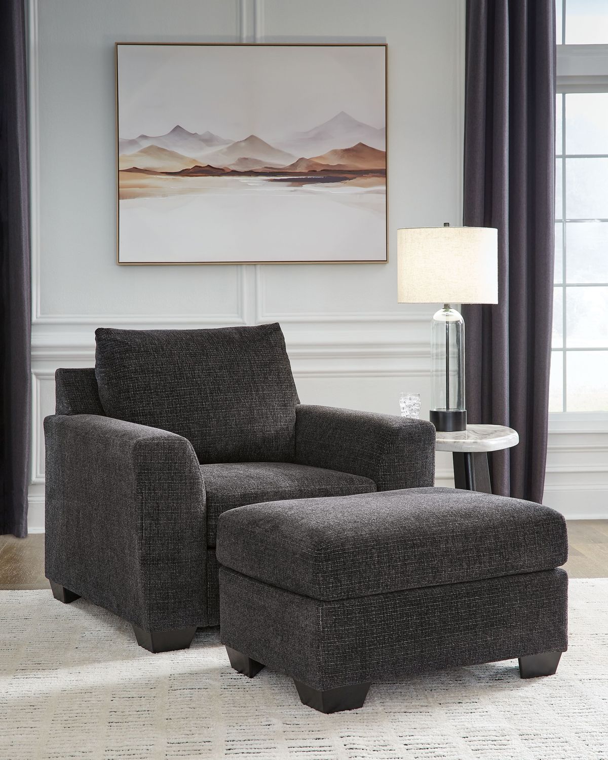 Loreo - Living Room Set, Sets: 2 Pc. Chair, Ottoman
