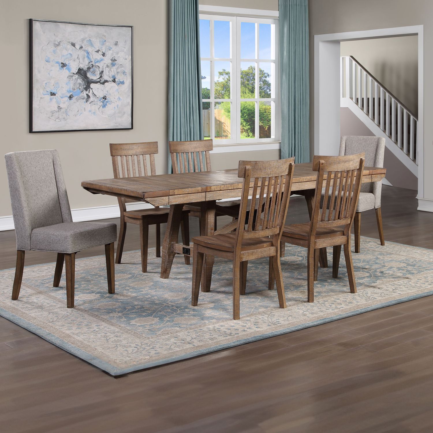 Riverdale - Dining Set, Sets: 7 Pc. Table, 4 Side Chairs, 2 Upholstered Chairs