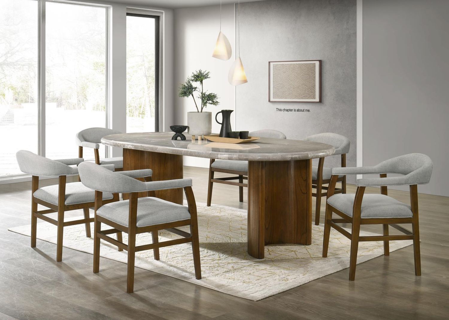 D071 - Dining Room Set, Sets: 7 Pc. Table, 6 Chairs