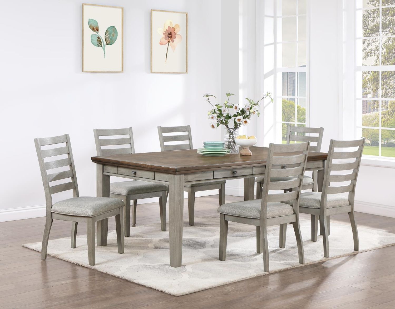 D146 - Dining Room Set, Sets: 7 Pc. Table, 6 Chairs