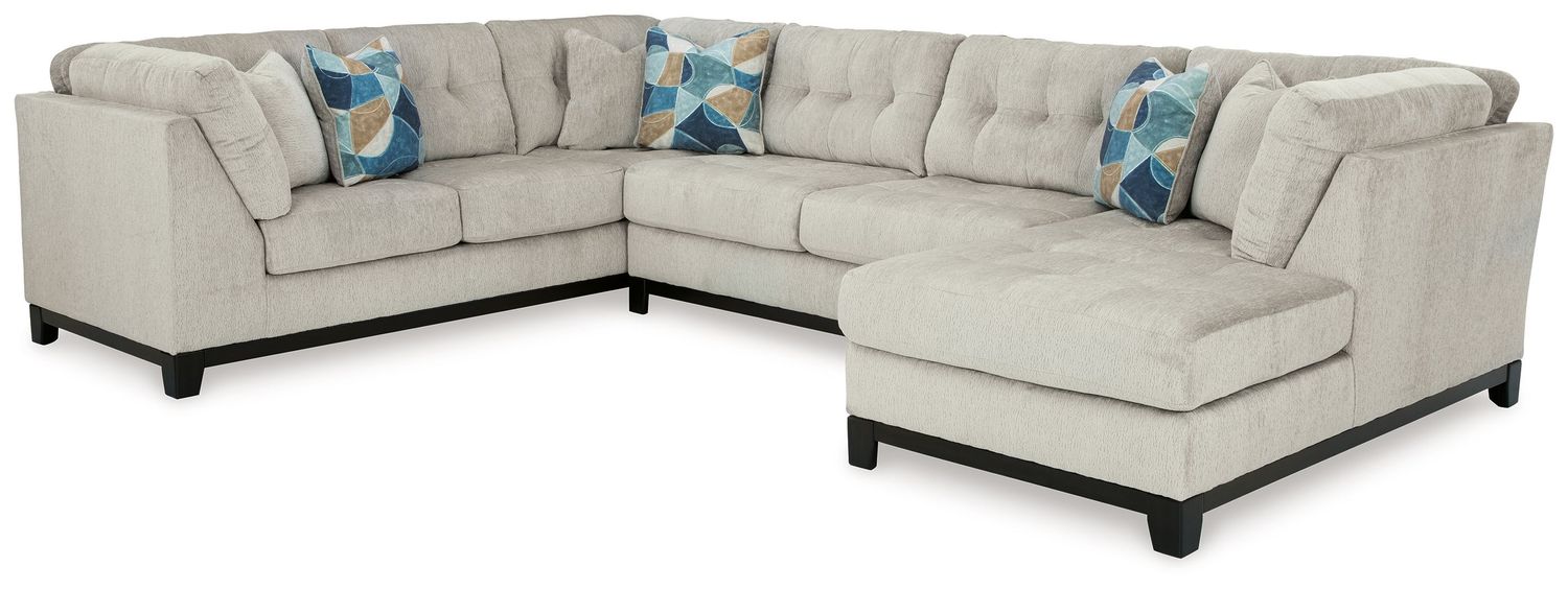 Maxon Place - Sectional, Color: Beige, Configuration: 3 Pc. Right Arm Facing Corner Chaise Sectional