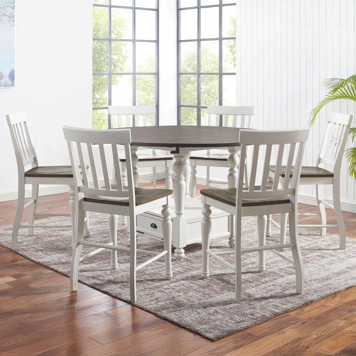 Joanna - Round Counter Set, Sets: 7 Pc. Table, 6 Chairs