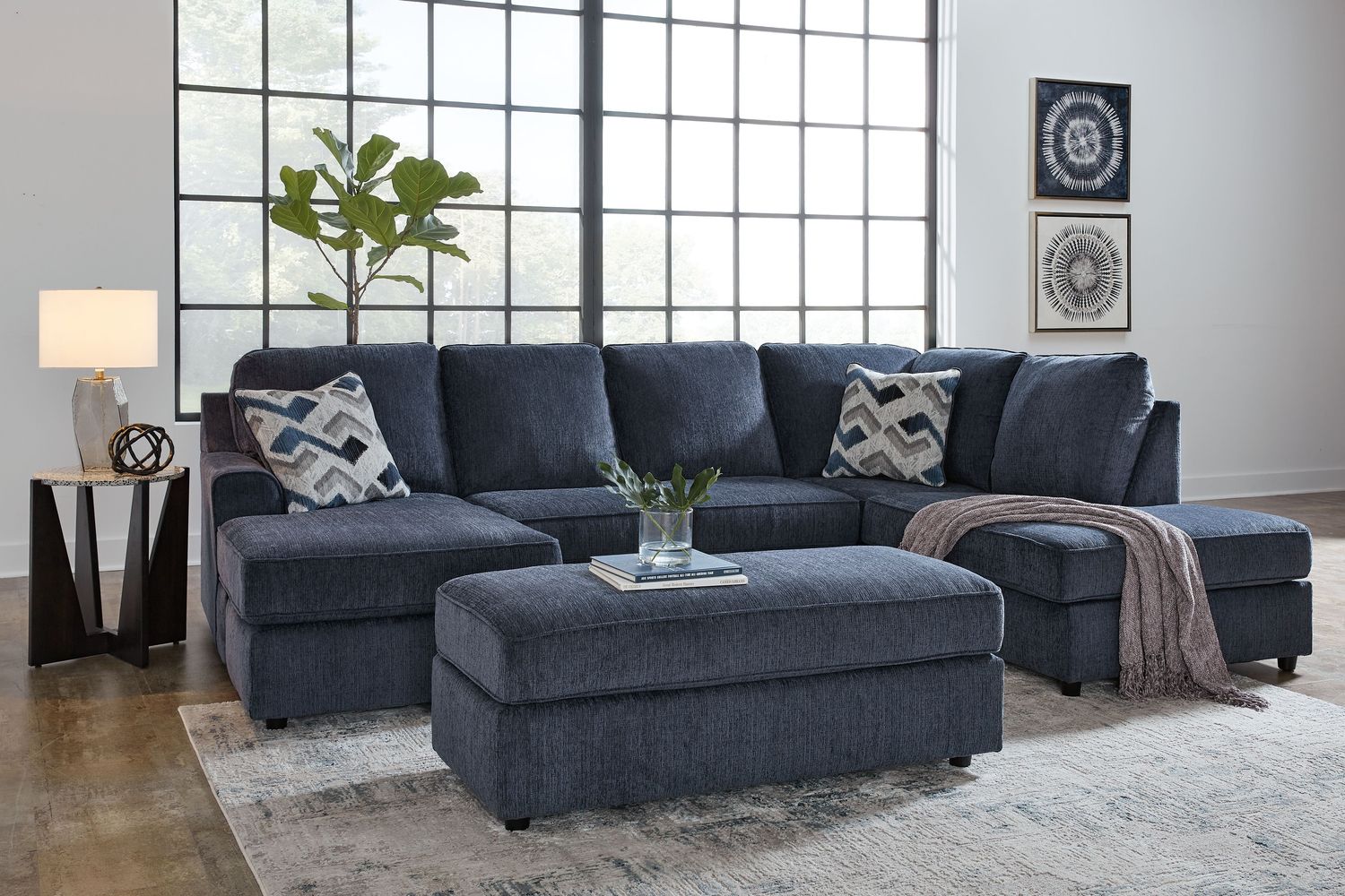 Albar Place - Sectional With Ottoman, Sets: 3 Pc. - 2-Piece Sectional With Laf Sofa Chaise, Ottoman