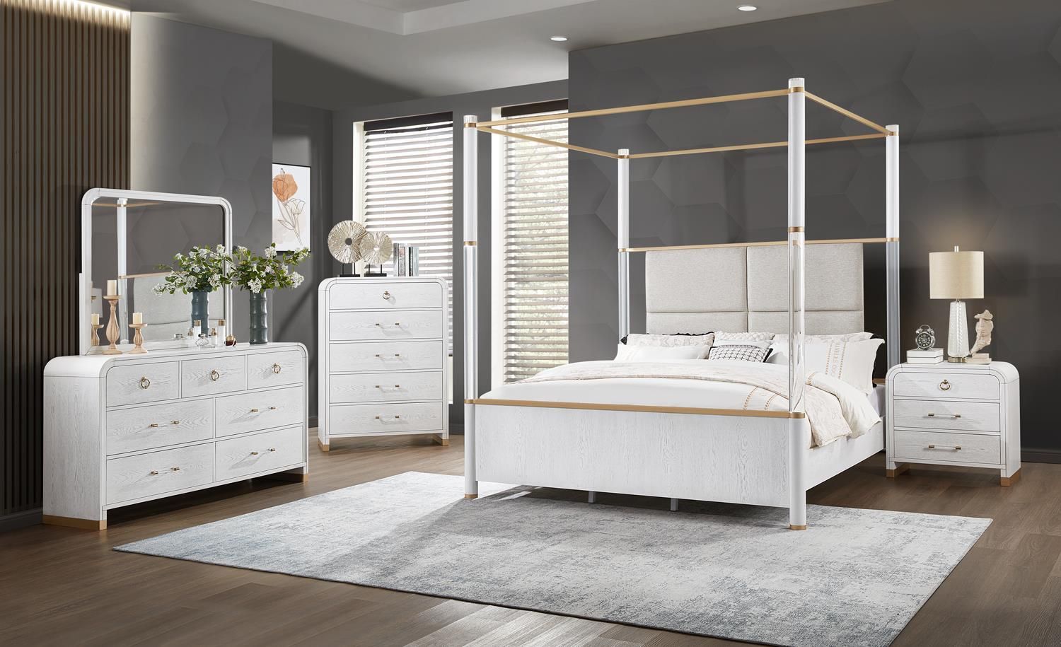 B093 - Bedroom Set, Sets: 3 Pc. Bed, Dresser, Mirror, Size: King