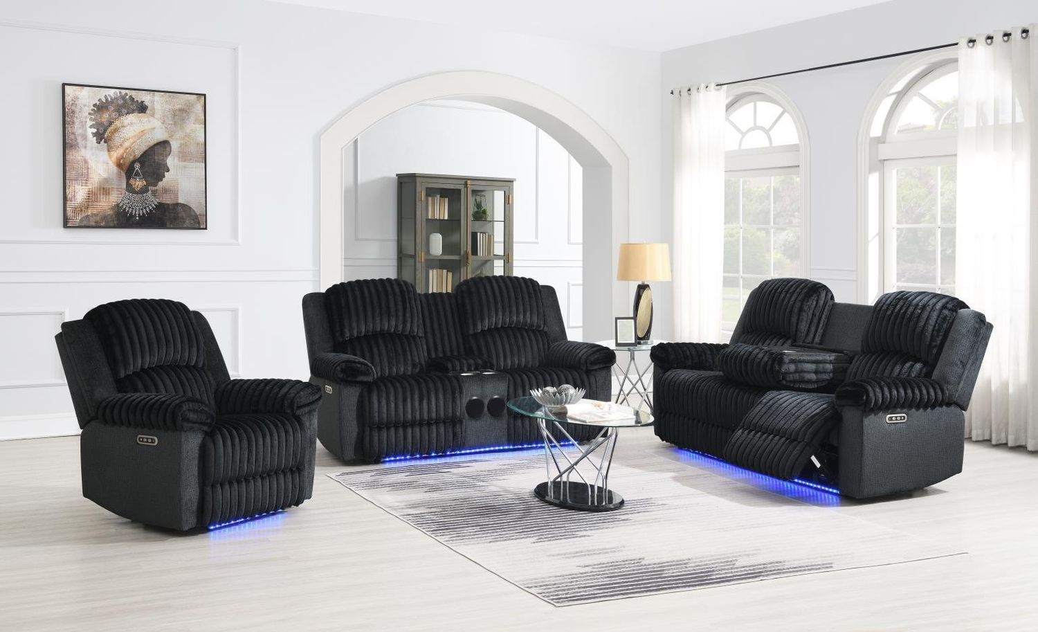 U161 - Living Room Set, Sets: 3 Pc. Reclining Sofa, Loveseat, Recliner