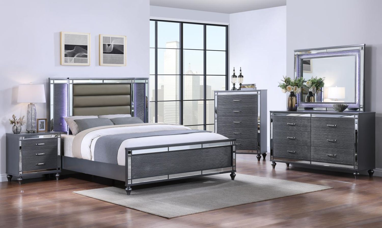 B223 - Bedroom Set, Sets: 3 Pc. Bed, Dresser, Mirror, Size: King