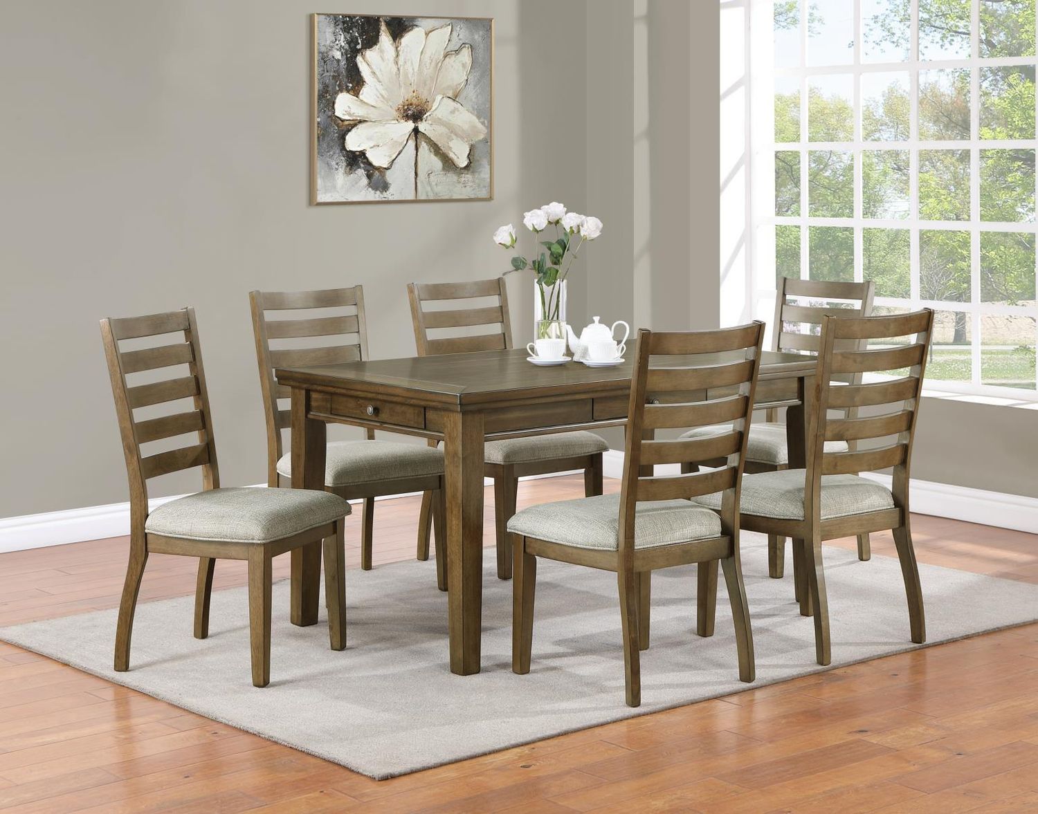 D145 - Dining Room Set, Sets: 7 Pc. Table, 6 Chairs