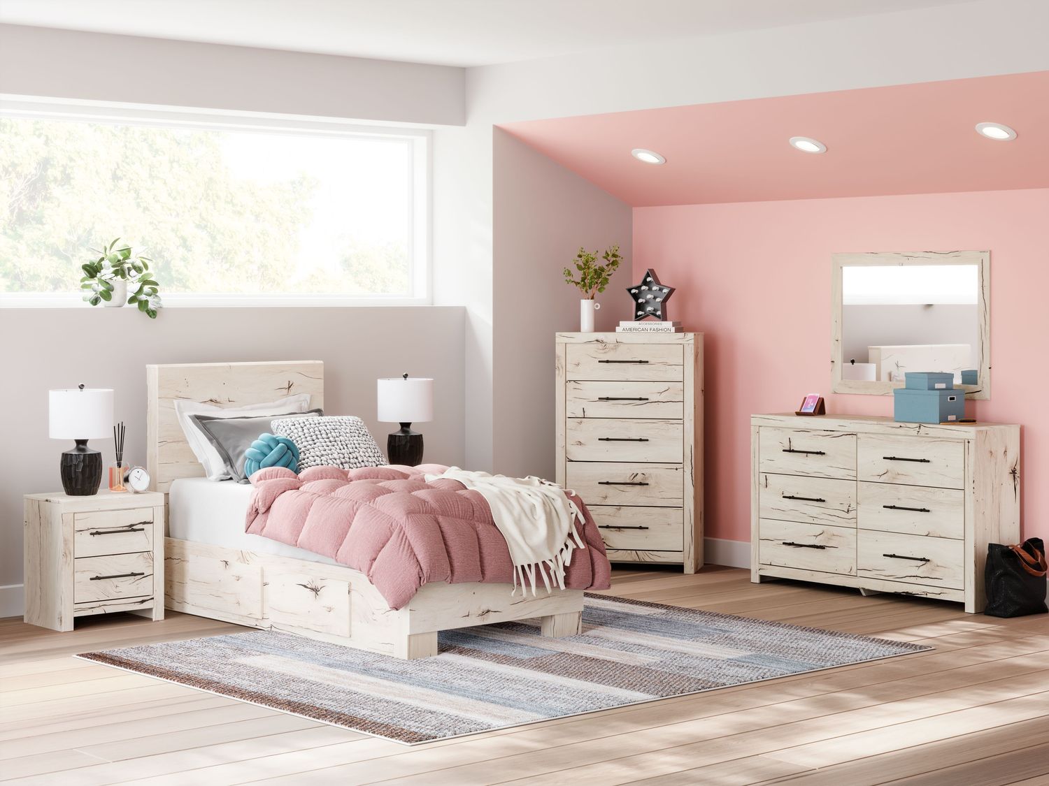 Lawroy - Storage Bedroom Set, Sets: 10 Pc. Bed, Dresser, Mirror, Chest, 2 Nightstands, Size: Twin, StorageOption: 2 Under Bed Storage Units