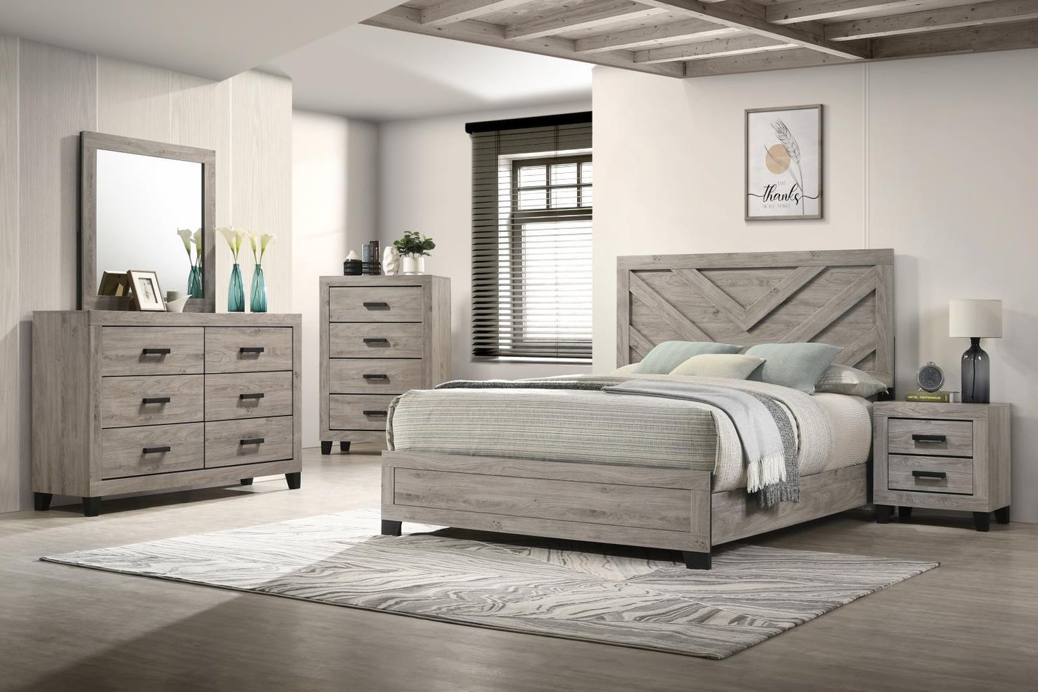 B528 - Bedroom Set, Sets: 3 Pc. Bed, Dresser, Mirror, Size: King